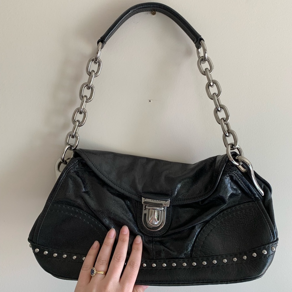 Prada BR4550 leather shoulder bag
